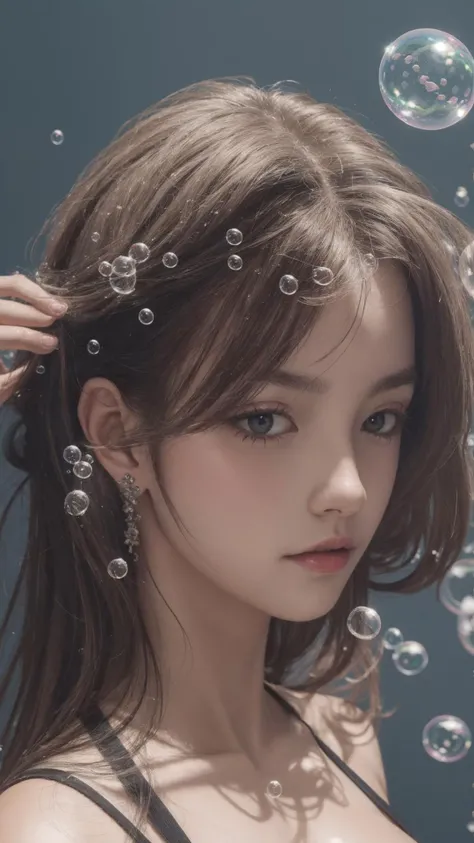 masterpiece, best quality,highres, 1girl, <lora:weddingdress_20230712023801-000002:0.8>,bubbles