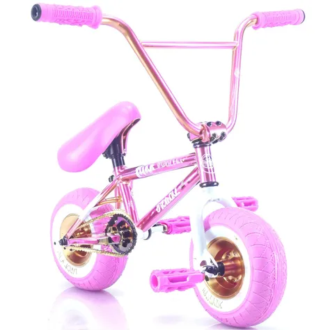 Luxury product style a mini bmx, product picture, pink,, . Elegant, sophisticated, high-end, luxurious, professional, highly detailed