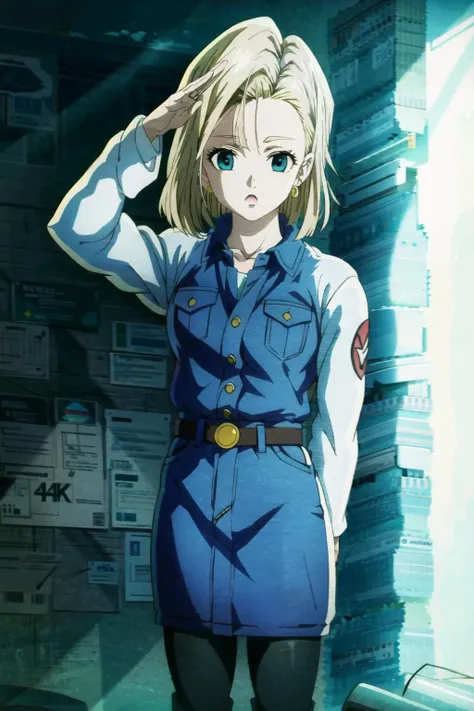 <lora:OGT_Android_18-v1:1> (extremely detailed CG unity 4k wallpaper),(masterpiece),(best quality),(ultra-detailed),(best illustration),(best shadow),(absurdres),(detailed background), Android 18, 1girl, android 18, solo, blonde hair, pantyhose, blue eyes, skirt, earrings, jewelry, short hair, white background, simple background, denim, black pantyhose, denim jacket
<lora:Salute-10:1> Salute