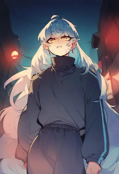 score_9, score_8_up, score_7_up, score_6_up, score_5_up, score_4_up, <lora:Juder_for_Pony:1.25> juder_style, 1girl, solo , at the city, night time, 2d illustration