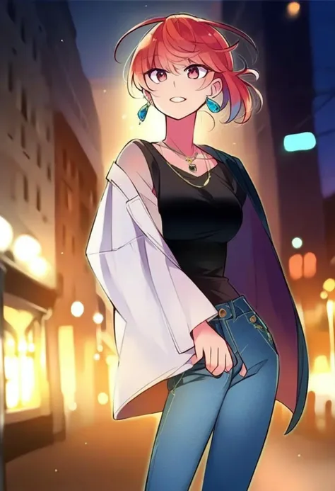 <lora:Juder_for_Pony:1.25> juder_style, 1girl, solo , at the street at night in the city, at the entrance of an appartment building, wearing jeans and cassual clothing, score_9, score_8_up, score_7_up, score_6_up, score_5_up, score_4_up, hd, (ultra hd quality details), 8K, 2d illustration, source_anime, Illustration, official artwork, anime style, wallpaper, official art