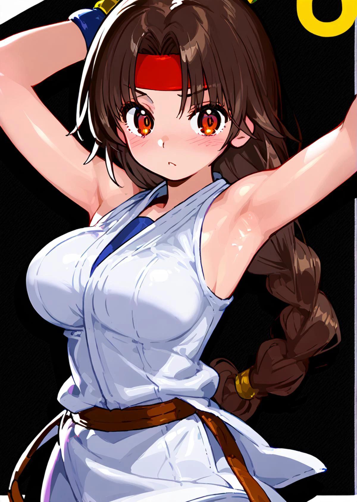 score 9, score 8 up, score 7 up, rating questionable,
detailed background,
<lora:yuri.pony:1>,
yuri,
large breasts, shiny skin, armpit blush,
<lora:OnonoImoko-v1-PDXL:1>