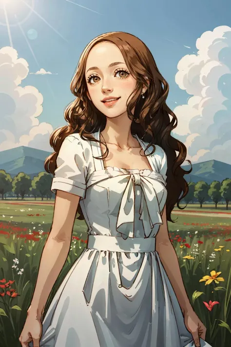 ((masterpiece, best quality))
<lora:Persona4AiEbihara:0.8>
Persona4AiEbihara, 1girl, solo, brown hair, brown eyes, In a field of wildflowers, wearing a flowing dress, smiling