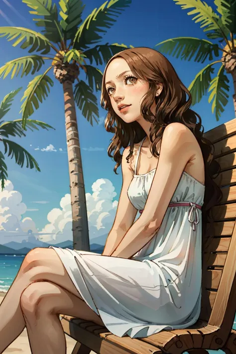 ((masterpiece, best quality))
<lora:Persona4AiEbihara:0.8>
Persona4AiEbihara, 1girl, solo, brown hair, brown eyes, on a tropical island, sundress, palm trees, sitting cross-legged