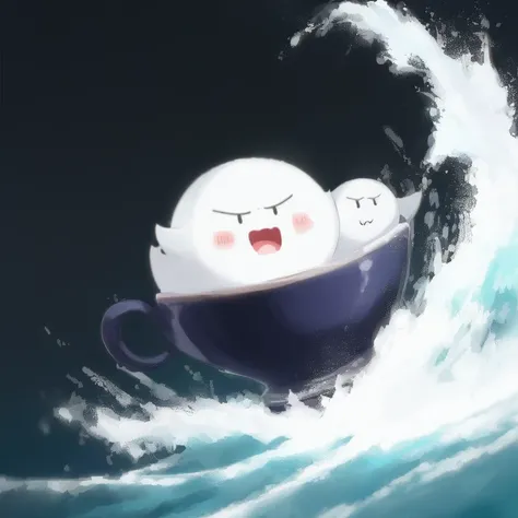 boo in a cup, wave, shy, >_<,
<lora:Boo4:1>