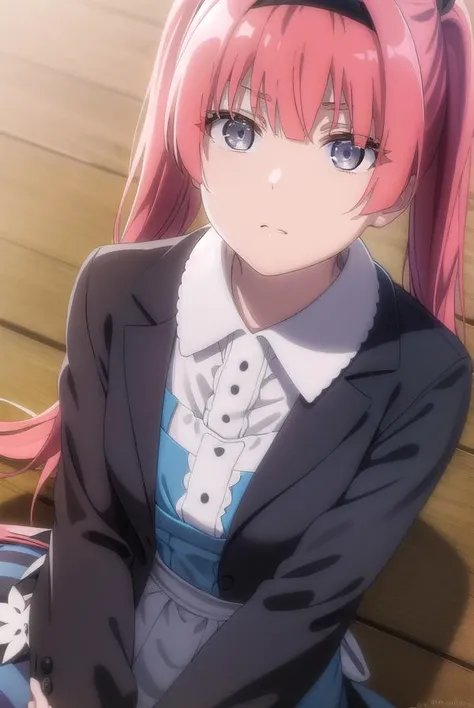 detectivealicia, <lora:detective alicia s1-lora-nochekaiser:1>,
alicia, bangs, long hair, twintails, very long hair, (grey eyes:1.3), pink hair, red hair, multicolored hair, hairband, gradient hair, black hairband,
BREAK long sleeves, dress, pantyhose, shoes, striped, black footwear, apron, blue dress, striped pantyhose,
BREAK outdoors,
BREAK looking at viewer, dynamic pose,
BREAK <lyco:GoodHands-beta2:1>, (masterpiece:1.2), best quality, high resolution, unity 8k wallpaper, (illustration:0.8), (beautiful detailed eyes:1.6), extremely detailed face, perfect lighting, extremely detailed CG, (perfect hands, perfect anatomy),