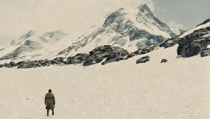 <lora:Roger_Deakins_Cinematography_XL:1>, Indie, mountain snowy,, movie still, Science Fiction Genre