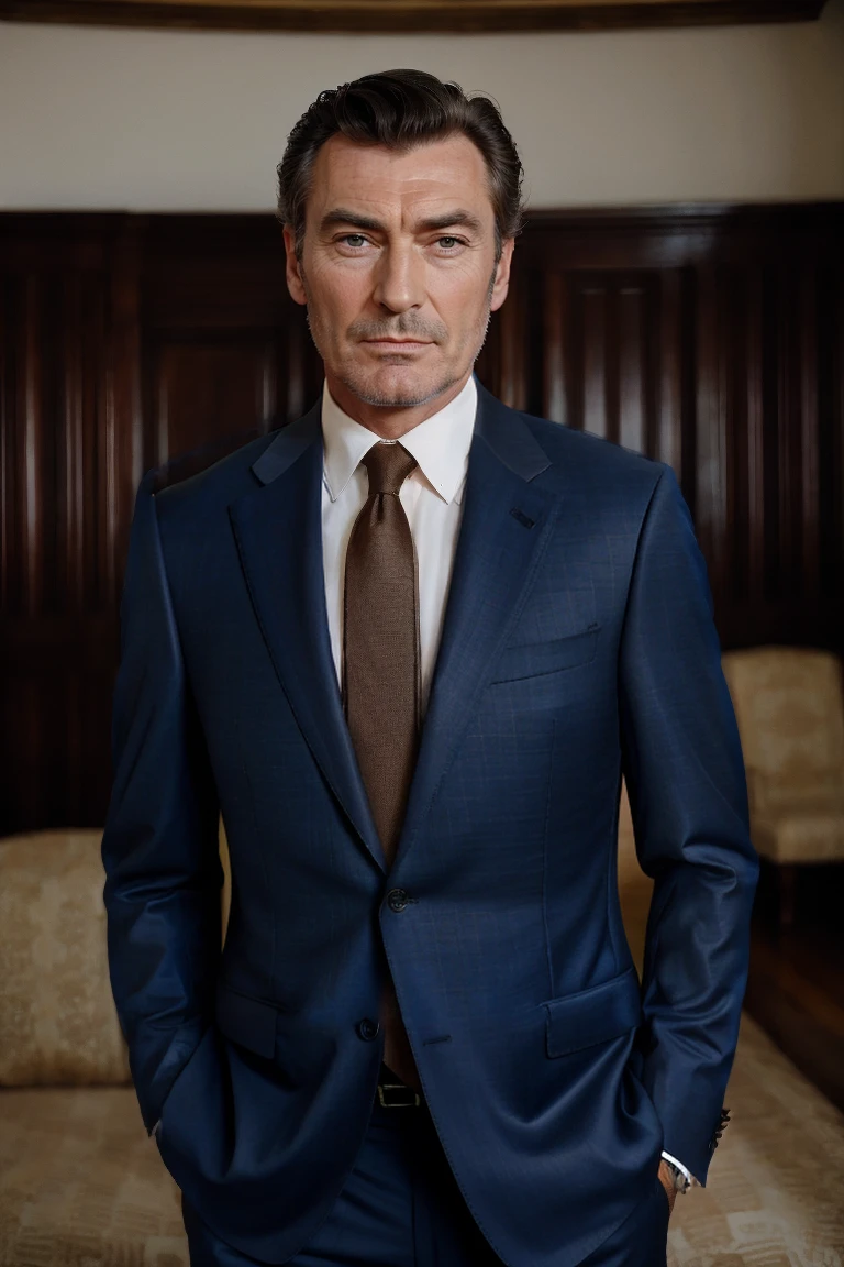 professional close up portrait photo of PhilipCipher, dressed in a tailored fully lined suit and matching tie, PA7_Portrait-CU highly detailed handsome older male lead actor with dark hair from hollywood's golden age <lora:LowRA:0.5> BREAK dynamic poses ,4k, ultra hd, hyperrealism, trending on artstation, polished, beautiful, vibrant, photorealistic, backlight, hair light, 8k ultra hd, <lora:FujiVelvia50:0.8> <lora:AdvancedEnhancer:0.8> <lora:zegna_code_1700_lora:1> zegna