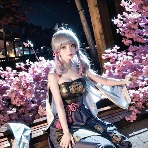 <lora:kamisatoAyakaLora_v01:1>1girl,herry blossoms, 1girl, tree, solo, aurora, fireworks, long_hair, fireflies, light_particles, pine_tree, snowflake_background, milky_way, aerial_fireworks, headdress, arms behind body, blue_eyes, smile, face focus,photorealistic:1.4 <lora:koreanDollLikeness_v15:1> detailed face,detailed eyes,shiny skin,full body,close up,looking viewers,Naked