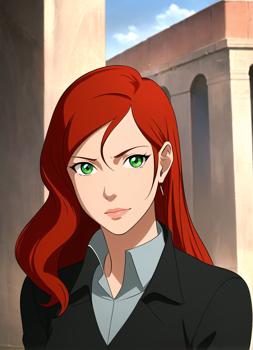 A close up of a woman with red hair and green eyes - SeaArt AI
