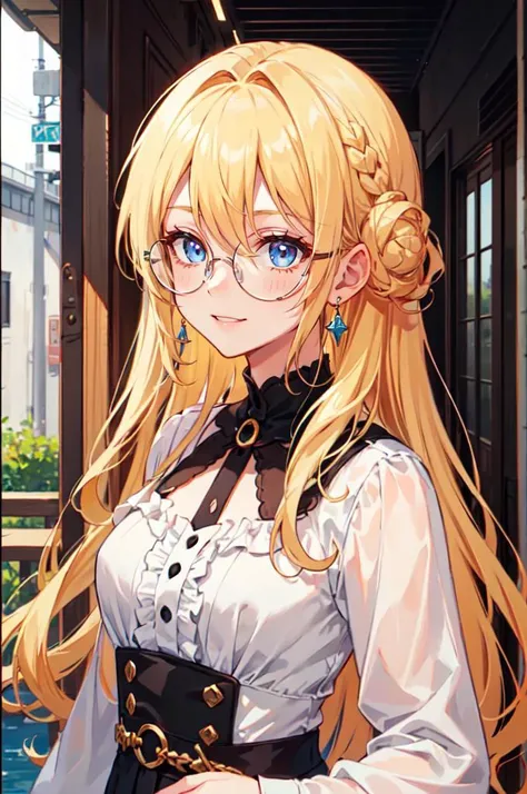 <lora:circle-glasses_v1.1:0.7> circle-glasses,, ultra detailed, masterpiece, best quality, aesthetic, detailed,, solo, soft smile, light smile,
1girl, blue eyes, very long hair, blonde hair, long blonde hair, french braid, bangs, medium breasts,