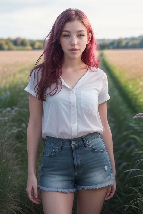 Merger_ali_belle
walking through a tallgrass meadow wearing Jean shorts and plaid shirt, meadow, wild, overgrown, walking,,
bokeh, f1.4, 40mm, photorealistic, raw, 8k, textured skin, skin pores, intricate details <lora:epi_noiseoffset2:1>, epiCRealism <lora:ClothingAdjuster3:-0.8>