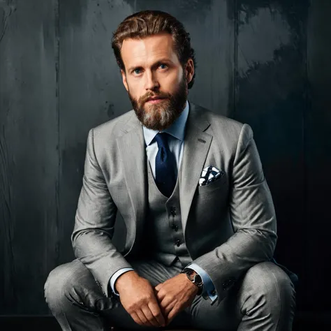 <lora:polyhedron_all_sdxl-000004:0.8> RAW photo, portrait of a beautiful man with a beard in a grey suite, full sharp, detailed face, blue eyes, (high detailed skin:1.2), 8k uhd, dslr, soft lighting, high quality, film grain, Fujifilm XT3 <lora:polyhedron_chiaroscuro-000005:1>
he is sitting in a dim lit dark room, chiaroscuro style