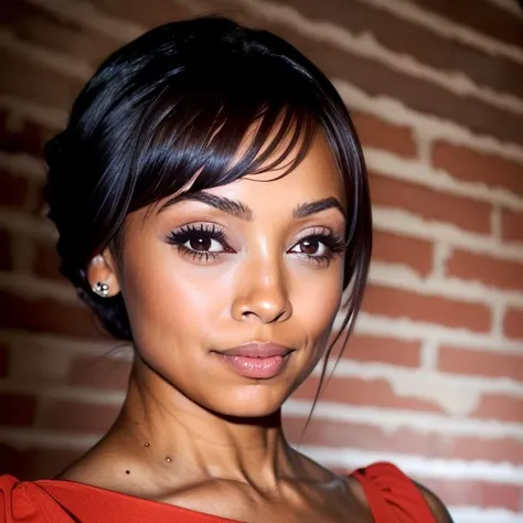 ((1girl)), portrait of Tamara Taylor,hen house, ebony, darker skin, (masterpiece, extremely detailed skin, photorealistic) , <lora:TamaraTaylor:1>