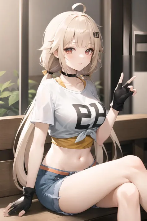 Full body image, front, One girl, 18-year-old, Mix 4, (32K, RAW Photos, Highest quality, masterpiece:1.2), (Anime-like, photoAnime-like:1.37), cute, Short sleeve T-shirt,Shorts,Black knee socks, night, rain, Humidity, Professional Lighting, Photon Mapping, Radio City, Physically Based Rendering, Super Resolution, (Big Breasts:1.2), {{The biological weapon that had preyed on the younger sister took her place and reunited with the older brother.}}, Girl Skull, whole body, NSFW