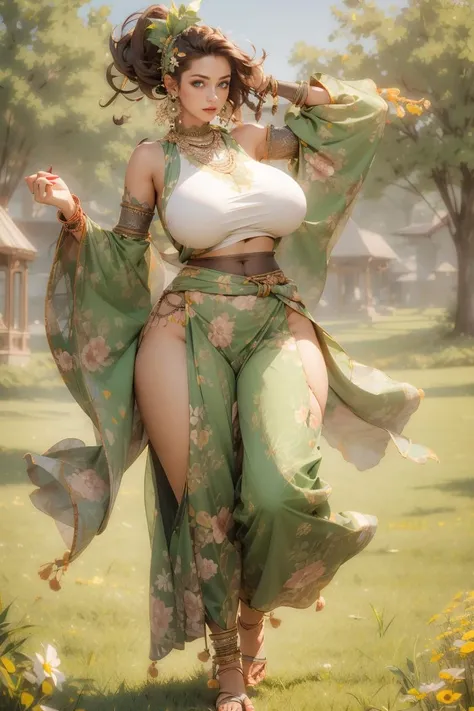 1girl, volumetric light, (bright scene:1.5), perfect wind, fields, depth of field, bokeh ,hair ornament, (huge breast:1.5) photography, masterpiece, best quality,HDR, highres,realistic details,40K, HDR, highres,
<lora:sxz-niji-v2:0.4> , <lora:wind-style-monk-darquelilly-v1:1>,windstylemonk, 1girl, jewelry, full body, earrings, brown hair, dark skin, midriff, sash, navel, bracelet, detached sleeves, sandals, anklet, braid, crop top, hair ornament, wide sleeves, bandages , standing, thick thighs, huge ass