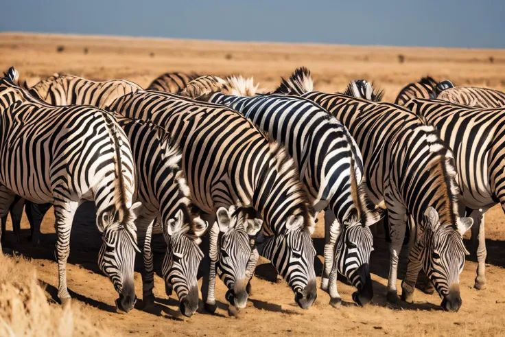 desert landscape (masterpiece, best quality:1.2), ultra-detailed, group of zebras drinking, (realistic:1.5), <lora:EdobZebra_v1.0:0.8>