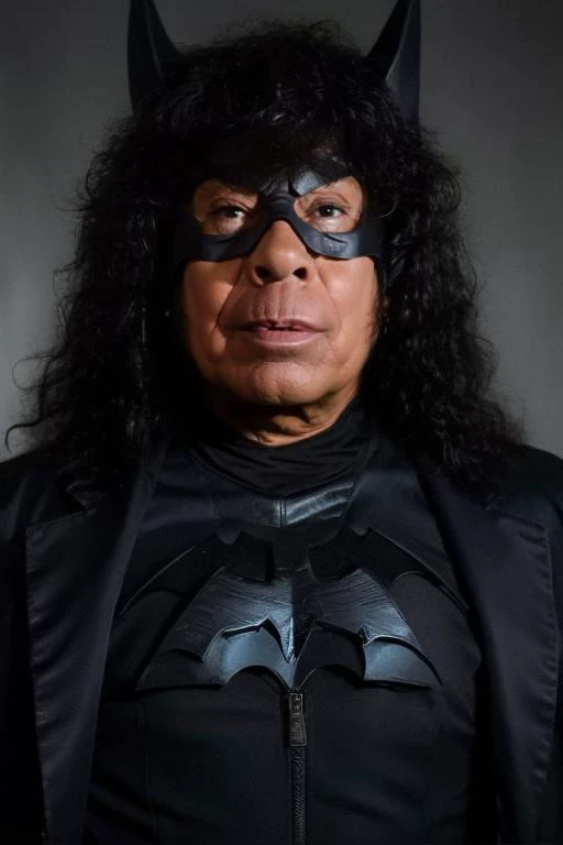 portrait of sks man (monagimenez:1) dressed like (Batman:1), high detailed face, intrincate, <lora:monagimenez:1>