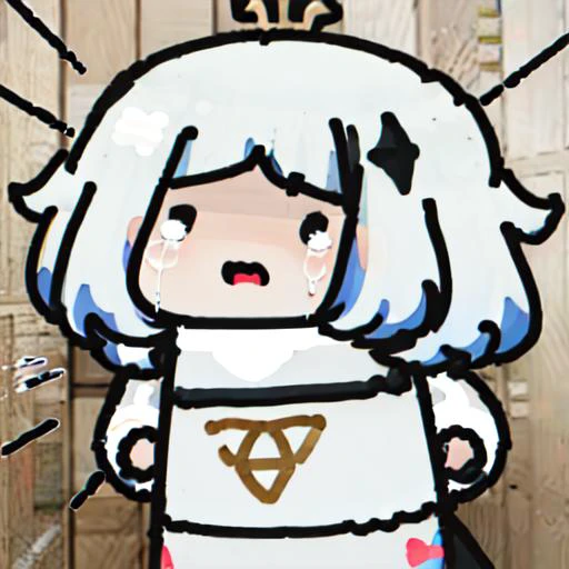 1girl,paimon \(genshin impact\),white hair,crying, cry, <lora:childrensDrawingLora_v10:1.2> <lora:paimonGenshinImpact_v10:0.6>