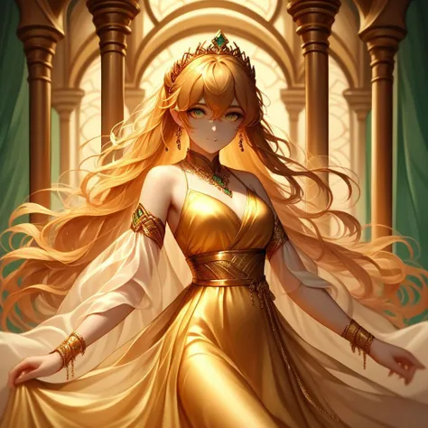 masterpiece, best quality, ultrarealistic shading, photorealistic digital concept art oil painting. wuxia mmorpg game, netease, wushu, tencent. dancing, side-slit minidress, flowing shapes, 1girl, solo, floating hair, ribbon, transparent silk, nylon, satin, velvet, see-through, skintight, golden tiara circlet, jewelry, gold-trimmed, gentle, layered, segmented, seamed, seamless , <lora:dalle3:1> score_9, score_8_up, score_7_up, score_6_up, score_5_up, score_4_up, source_anime