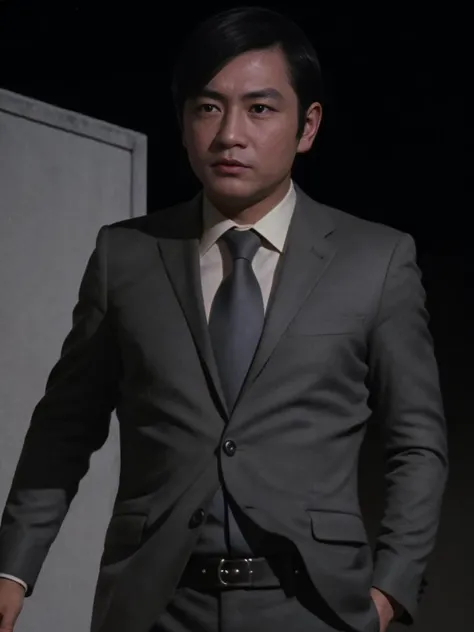 (best quality, masterpiece:1.1), (realistic:1.4), intricate elegant, (highly detailed),dramatic,photorealistic,(High Detail ),1man,(solo),suit jacket,night,professional lighting, photon mapping, radiosity, physically-based rendering, bokeh, ((Mottled light and shadow,depth of field)), <lora:hokutoseji:0.6>, masterpiece, best quality,