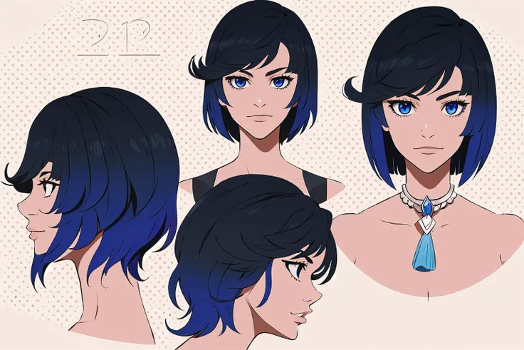 Highly detailed, High Quality, Masterpiece, beautiful, Yelan\(genshin impact\), Yelan:1.2, short hair, blue hair <lora:Char_GenshinImpact_Yelan:0.8>, MultiView, <lora:HeadModelSheet:0.9>