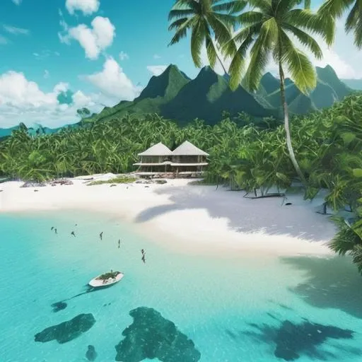 (The white sand beaches of this tropical island stretch as far as the eye can see, offering the perfect escape for those looking to unwind and relax. Whether you prefer to soak up the sun with a good book, take a dip in the crystal-clear waters, or simply stroll along the shore, there's no better place to find serenity than in this secluded paradise.),tropicalparadise, remoteisland, untouchednature, purewater, lushgreenery, secludedparadise, naturalwonderland, hiddenbeauty, crystalclearwater, densejungle, vibrantfoliage, highqualityimages, photorealism, camerasettings, daylightlighting, realpictures, 8Kresolution, islandescape, breathtakingviews, exoticwildlife, naturalhabitat, unspoiledparadise, serenitynow, peacefulretreat, wanderlustdestination, offthebeatenpath, escapethecity, ecoadventure, sustainabletourism, conservationefforts, tropical-island-5400