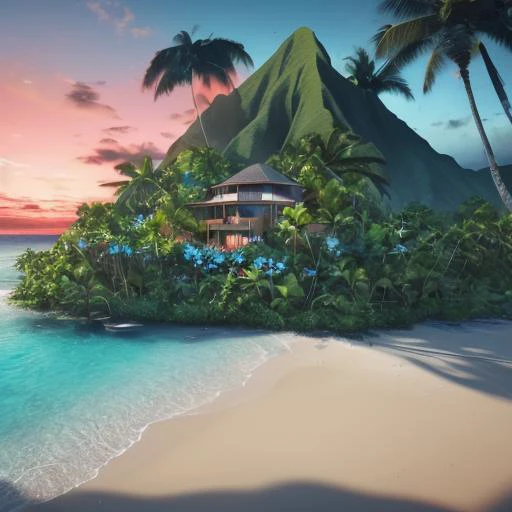 (As the sun rises over this remote tropical island, the soft light paints the sky with a gentle glow. The birds begin to sing and the rustling of leaves can be heard as the island comes to life. It's a peaceful and serene moment, reminding us of the beauty and wonder that exists in even the most remote and secluded corners of the world.),tropicalparadise, remoteisland, untouchednature, purewater, lushgreenery, secludedparadise, naturalwonderland, hiddenbeauty, crystalclearwater, densejungle, vibrantfoliage, highqualityimages, photorealism, camerasettings, daylightlighting, realpictures, 8Kresolution, islandescape, breathtakingviews, exoticwildlife, naturalhabitat, unspoiledparadise, serenitynow, peacefulretreat, wanderlustdestination, offthebeatenpath, escapethecity, ecoadventure, sustainabletourism, conservationefforts, tropical-island-5400