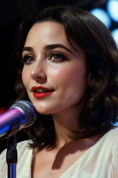 <lora:karenallen:0.6>, karenallen, , photo of a woman, ((short hair)),((on stage, microphone, singing)), smiling, (lipstick, blush, eye shadow), ((best quality, masterpiece, extreme details, high resolution):1.2),((detailed eyes, beautiful eyes, detailed face, beautiful face):1.2)