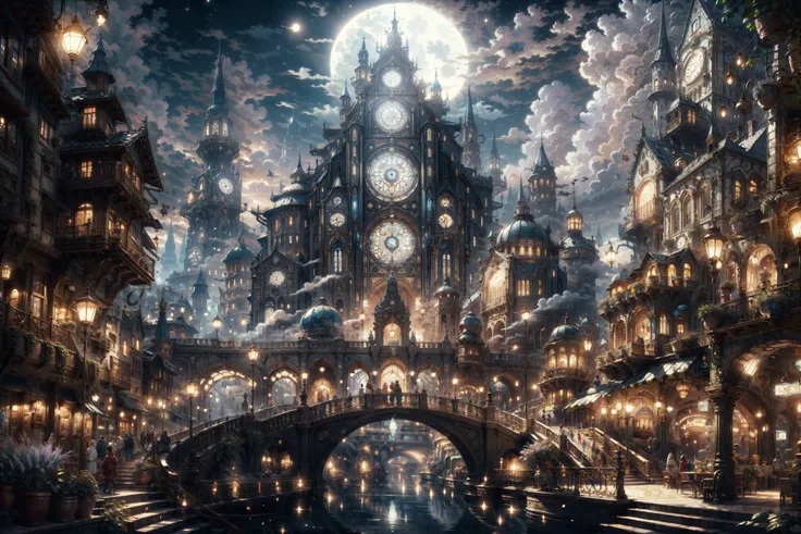 A city in a cloud city,(Huge glass pyramid city,City in the clouds),35 mm,A huge glass bridge,Beautiful scenery,
scenery,Night scene,moon,(fantasy:1.4),blurry,depth of field,
The city of sky,bridge, city,cityscape,lamp,reflection,
plant,potted plant,table,jar,cup,barrel,flower,
(masterpiece:1.4),(soft lighting:1.4), bokeh, depth of field, photorealistic, caustics,intricate details, highly detailed, high resolution, HDR, realistic,cinematic (beautiful detailed face:1.0), perfect lighting, (vivid colors:1.3, color full:1.3), ultra detailed 8k cg, extremely absurd,
<lora:Night scene_20230715120543:0.7>  <lora:more_details:0.5>, <lora:IvoryGoldAIv2-5:0.6> ,ivorygoldai, <lora:lQI:0.5>,