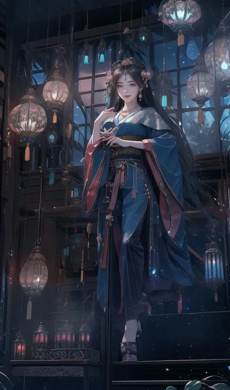 Best quality, masterpiece, high resolution, 1girl, bust, squat, blush, firefly, (seductive smile: 0.8), star pupil, Chinese Hanfu, hair accessories, necklace, jewelry, beautiful face, upon_body , Tyndall Effect, Photorealism, Dark Studio, Rim Lighting, Two Tone Lighting, (High Detail Skin: 1.2), 8k Ultra HD, DSLR, Soft Lighting, High Quality, Volumetric Lighting, Top Shot, Photo, High resolution, 4k, 8k, bokeh<lora:Night scene_20230715120543:1.2>, Night scene,