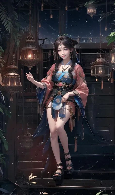 Best quality, masterpiece, high resolution, 1girl, bust, squat, blush, firefly, (seductive smile: 0.8), star pupil, Chinese Hanfu, hair accessories, necklace, jewelry, beautiful face, upon_body , Tyndall Effect, Photorealism, Dark Studio, Rim Lighting, Two Tone Lighting, (High Detail Skin: 1.2), 8k Ultra HD, DSLR, Soft Lighting, High Quality, Volumetric Lighting, Top Shot, Photo, High resolution, 4k, 8k, bokeh<lora:Night scene_20230715120543:1.2>, Night scene,