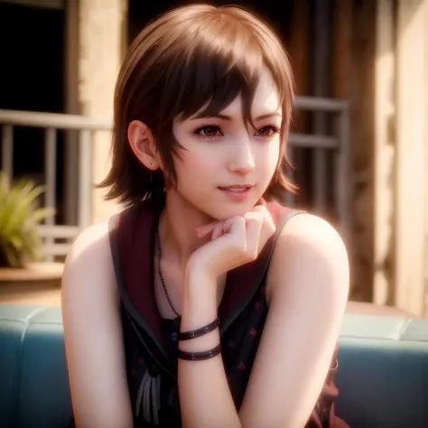 IrisAmicitia, realistic, (photorealistic:1.3), masterpiece, best quality, 1girl, cute pose, smile, ray tracing, cinematic lighting
