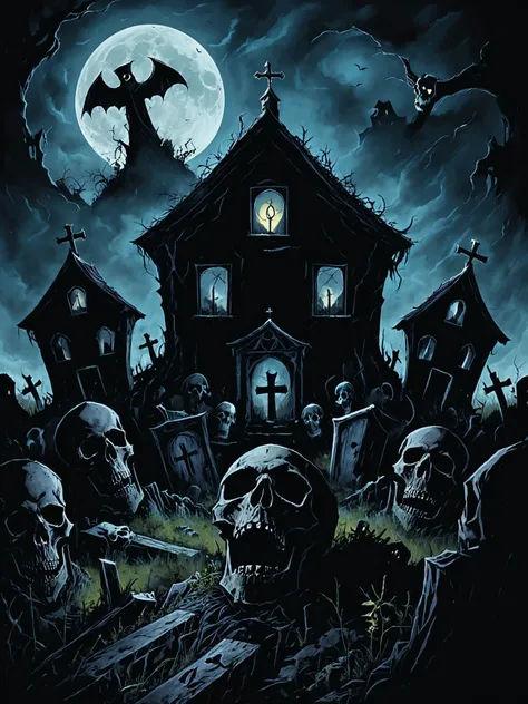 photorealistic, (solo:1.3), detailed digital illustration of a Creeping silhouette in moonlit graveyard , Forgotten, overgrown graveyard with ancient mausoleums in the background <lora:xl_more_art-full_v1:0.4>, <lora:EnvyNIghtmareXL01:0.8> , <lora:Dark_Novel:0.7>
