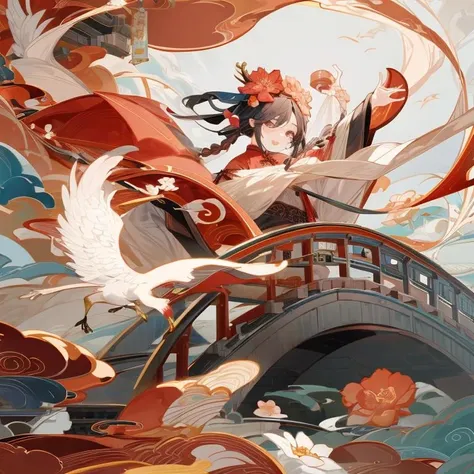 1girl, chinese style,hair flower,masterpiece,best quality,bridge,<lora:Chinese style illustration v2:0.6>, <lora:Detail Tweaker LoRA:0.5>