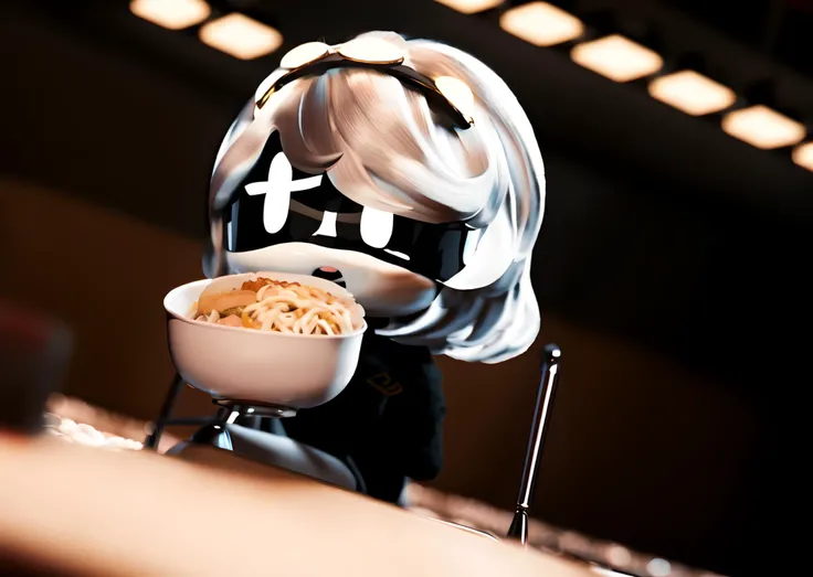 [filewords], dronev waifu from behind sitting and eating a burger, cinematic , spaghetti bowl, restaurant background, black highthigs, sharp makro closeup, 1girl, blurry <lora:Super-Stable-V-Diffusion-[rev4]:1>