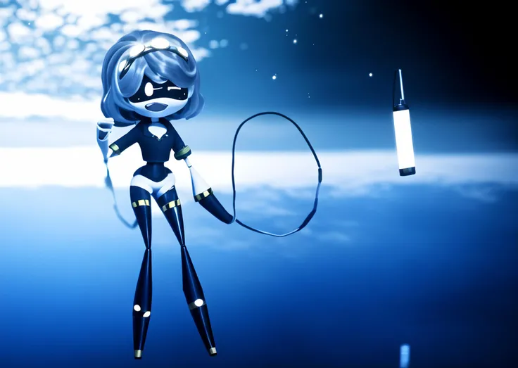 cinematic photo, sharp makro closeup, [filewords], dronev waifu floating through space, cinematic , galaxy background, planet orbit, sci-fi, anti gravitation, black highthigs, full body, sharp makro closeup, 1girl, blurry, black highthigs <lora:SSVD-for-Super-D:1>