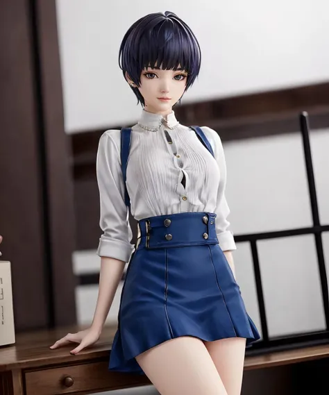 1girl, solo, breasts, looking at viewer, short hair,
 <lora:pvc_v1:0.7>
