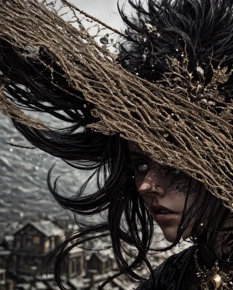 official art,unity 8k wallpaper,ultra detailed,beautiful and aesthetic,best quality,masterpiece,fantastic realism,a beautiful young oriental woman with long flowy hair ruled by the dark powers of the underworld wearing wearing fantasy attire surounded by magical energy and water streaks swirling around her,grotesque malevolent demonic entity engraved into the details of the background,death stare,hair in the air,dynamic angle,(tangle, entangle),atmospheric,ecstasy of life,extremely detailed,raindrops,storming,lightning,water swirling in the air,turbulence,wind,motion blur,elements in the picture moving at high speed,disturbance,<lora:add_detail>,<lora:epiNoiseoffset_v2-pynoise:3>,(zoomed out:2),full body shot,