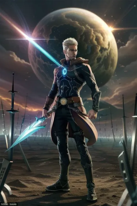 (masterpiece), (high quality, best quality):1.3, male archer releasing rho aias, casting spell, Unlimited Blade Works, best dynamic view, symmetric male head, handsome, 1man, symmetric well drawn male face, very short male white hair spiked buzzed at sides, very symmetric eyes iris pupils, casting spell male pose, male archer clothes with realistic movement, best male anatomy, realistic rho aias shield, fate/series style, insane action, arcane lights, dramatic, cinematic, gravity bending background, fisheye lenses effect, 3d, 3d rendering, cg, cgi, insanely absurdres, high res, real life, ufotable, capcom, new, newest, original, realistic casting rho aias movement, exceptional, epic intricate, best hair, best skin, iridescent, planted, planted sword