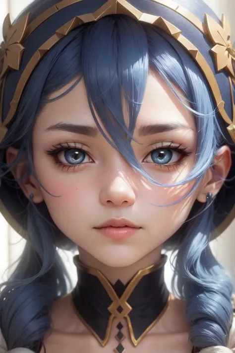 face, closeup, closeup shot, detailed eyes, indoors, <lora:Layla-000012:.45>, layla \(genshin impact\), blue hair