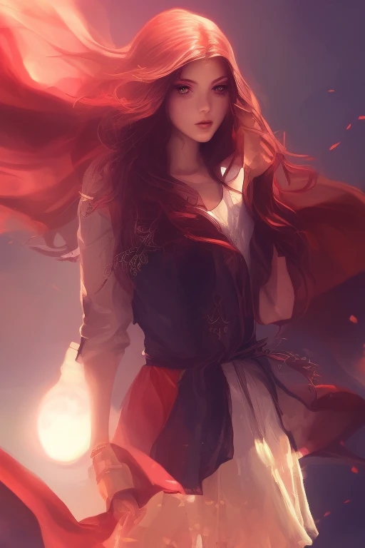 digital illustration style, book cover, incredibly detailed, 1girl, bangs, kimono, summer time, heterochromia, looking_at_viewer, short_hair, solo, foggy future cinematic lighting, wlop, art by artgerm, anidzk2