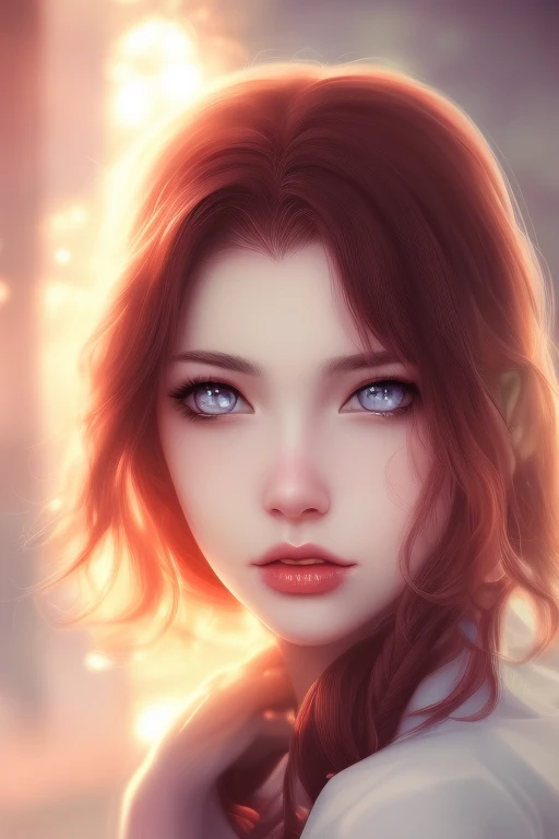 digital illustration style, book cover, incredibly detailed, 1girl, bangs, kimono, summer time, heterochromia, looking_at_viewer, short_hair, solo, foggy future cinematic lighting, wlop, art by artgerm, anidzk2