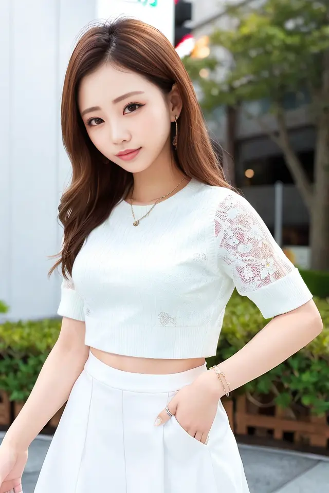 (skin blemish:1.2), (skindentation), black eye, 1woman, 25yo, (((woman))), solo, realistic, best quality, photorealistic, masterpiece, 8k, high res, solo, extremely detailed face, (professional lighting, bokeh), (light particles, lens flare, glowing particles:0.6), (dynamic pose:1.2), soft lighting, top angle view, fashionable and trendy atmosphere, japan, street, tokyo, garden, ice skating rink, ice rink, ((daytime)), sky, ((looking at the viewer:1)), (looking at the camera),(portrait:0.6), cowboy shot, gorgeous, standing, keep original facial proportion, wide shoulder, full body, (small breast), (medium hair), brown hair, floating hair, seductive smile, floating hair, smile, open_mouth, teeth, (sleeves less white blouse), (jumper skirt), eyelashes, mole, (mole under eye:1), <lora:MaisyM:0.75>