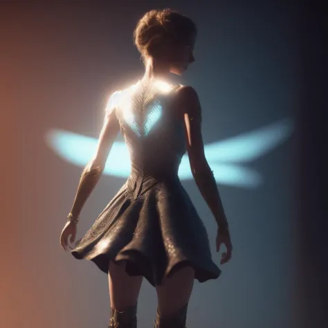 Danmumfordstyle stileventois, woman is wearing a skirt, ethereal, backlit, highly detailed, sublime, dramatic lighting, sharp focus, trending on artstation, artstationhd, artstationhq, unreal engine, 4 k, 8 k