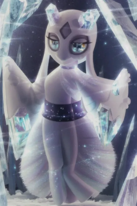 masterpiece, best quality,realistic, fur, wide hips, thick thighs, female, solo, froslass, pokemon, long dress, cute, crystal iridescent dress, night, shining in the moon light, clear image, atmospheric
<lora:froslass_000008:1>
<lora:glassHairWIPRead_v1:0.7>