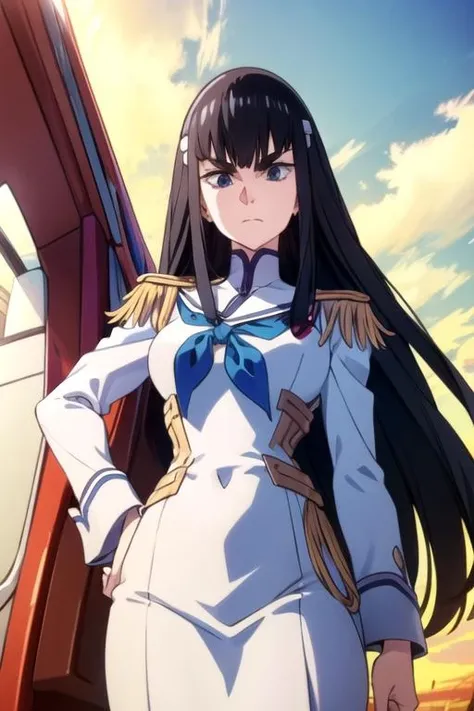 kiryuin satsuki looking at viewers twokunf uniform