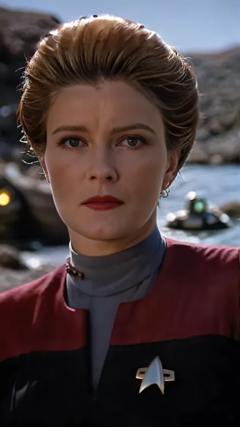 cinematic film still cinematic photo breathtaking <lora:captain_janeway_100x100-step00014000:1> captain_janeway, woman, 4K resolution, (extraterrestrial starship), (futuristic explorer gear), (sense of wonder), (rich and intricate details), (photo-realistic quality), (mysterious atmosphere), (shimmering alien lakes), (vast horizon), (unearthly colors), (dynamic shadows)
. award-winning, professional, highly detailed . 35mm photograph, film, bokeh, professional, 4k, highly detailed . shallow depth of field, vignette, highly detailed, high budget Hollywood movie, bokeh, cinemascope, moody, epic, gorgeous, film grain, grainy