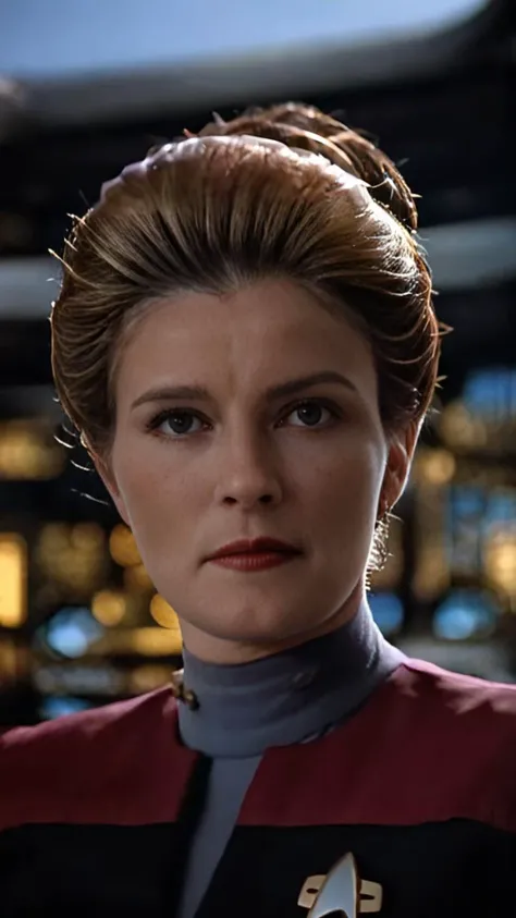 cinematic film still cinematic photo breathtaking  <lora:captain_janeway_100x100-step00014000:1> captain_janeway, woman, 4K resolution, (extraterrestrial  starship), (futuristic explorer gear), (sense of wonder), (rich and intricate details), (photo-realistic quality), (mysterious atmosphere), (shimmering alien lakes), (vast horizon), (unearthly colors), (dynamic shadows)
 . award-winning, professional, highly detailed . 35mm photograph, film, bokeh, professional, 4k, highly detailed . shallow depth of field, vignette, highly detailed, high budget Hollywood movie, bokeh, cinemascope, moody, epic, gorgeous, film grain, grainy