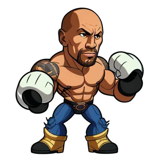 Brawlhalla, (brawlhalla style:1.2),dwayne johnson standing, full body, centered, white background
